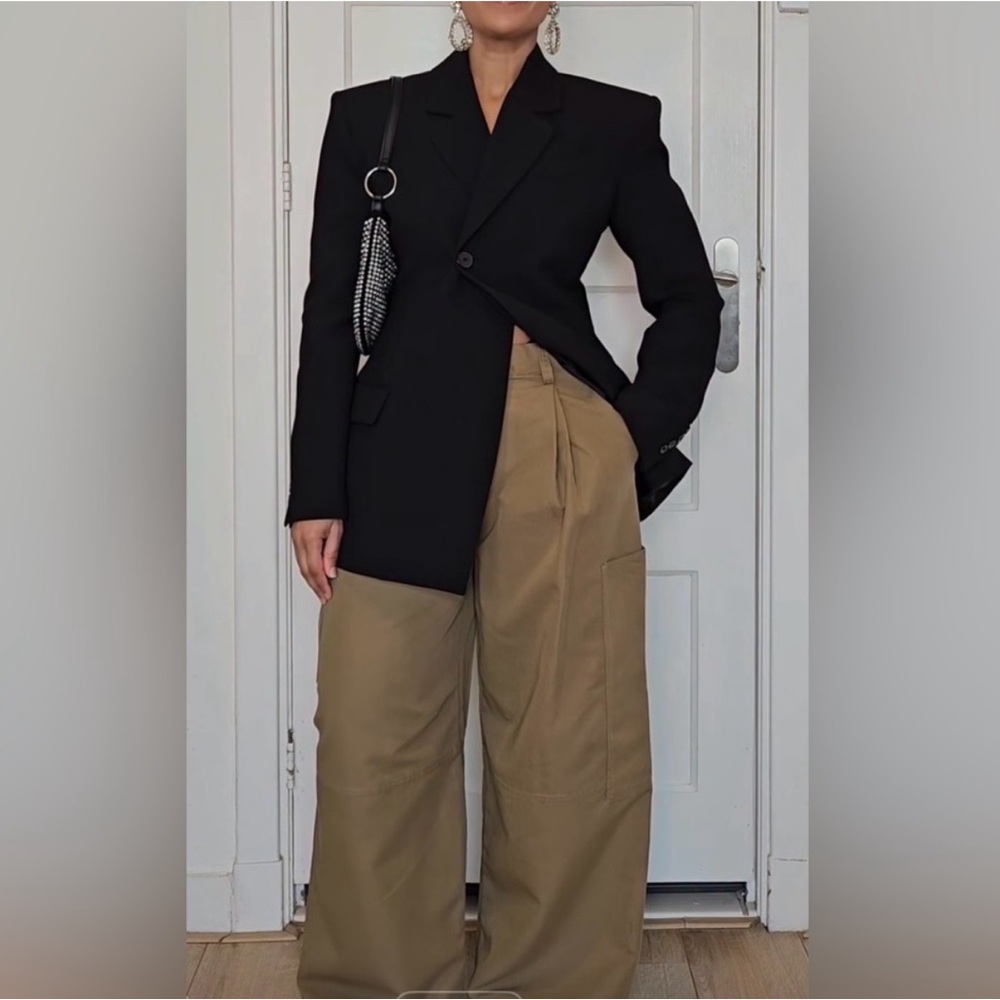 ZARA ZW COLLECTION FITTED BUTTON VIRAL BLAZER
